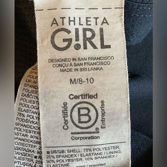 Athleta Girl Tank Top size Medium Cropped built in Bra Adjustable Strap Gray - Picture 10 of 13